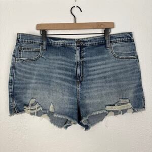 Aerie Daydream Denim Shorts Distressed Stretch NWT Size XXL
